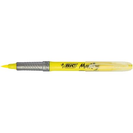 BIC Brite Liner Grip Marcador Fluorescente Amarillo Caja de 12